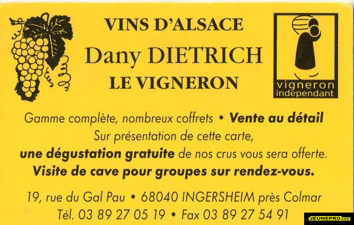 GRANDS VINS D'ALSACE  Dany DIETRICH   Vigneron